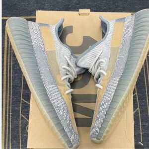Yeezy Gray and Tan Sneakers